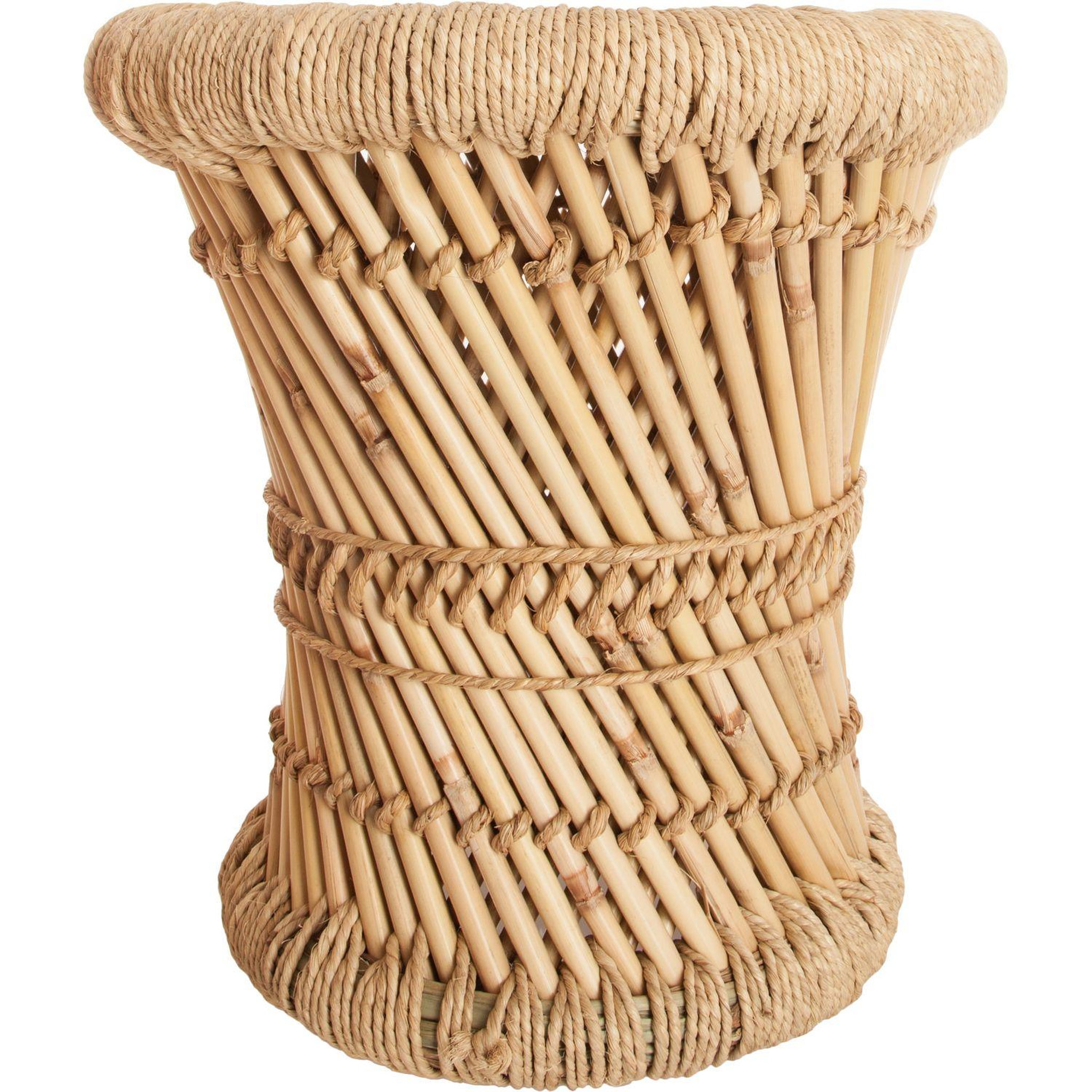 Voir la diapositive 4 : ATMOSPHERA 2 tables gigognes en bambou et corde nomade - diam. 30/38 cm - marron