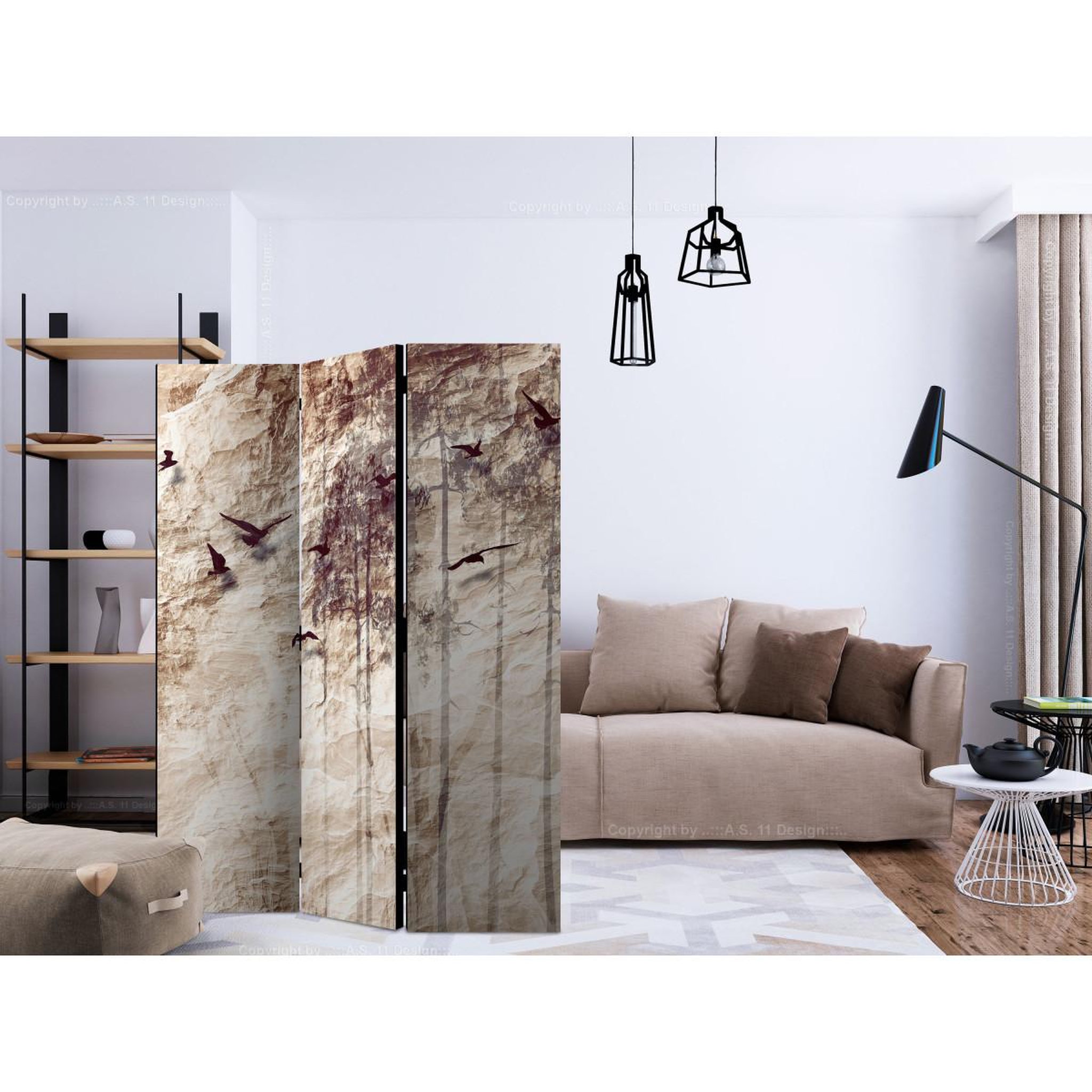 Voir la diapositive 2 : Paris Prix Paravent 3 volets  paper nature  135x172cm
