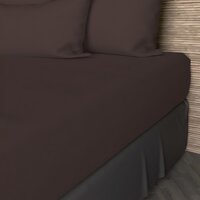 Drap housse en coton percale 140x190 cm CAMILLE anthracite, par Songe de  Camille