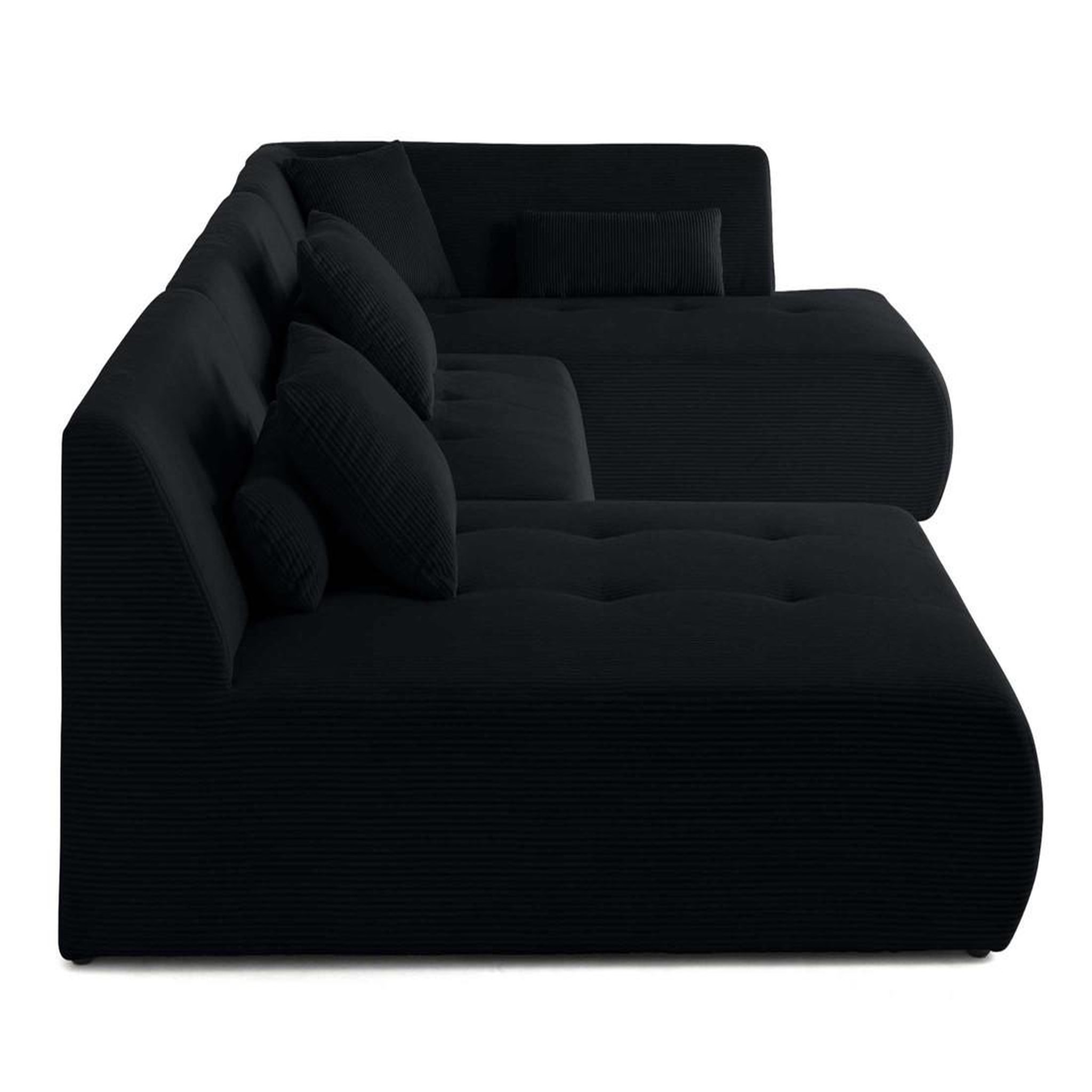 Voir la diapositive 5 : LISA DESIGN Onyx - canapé panoramique d'angle droit 7 places - en velours côtelé