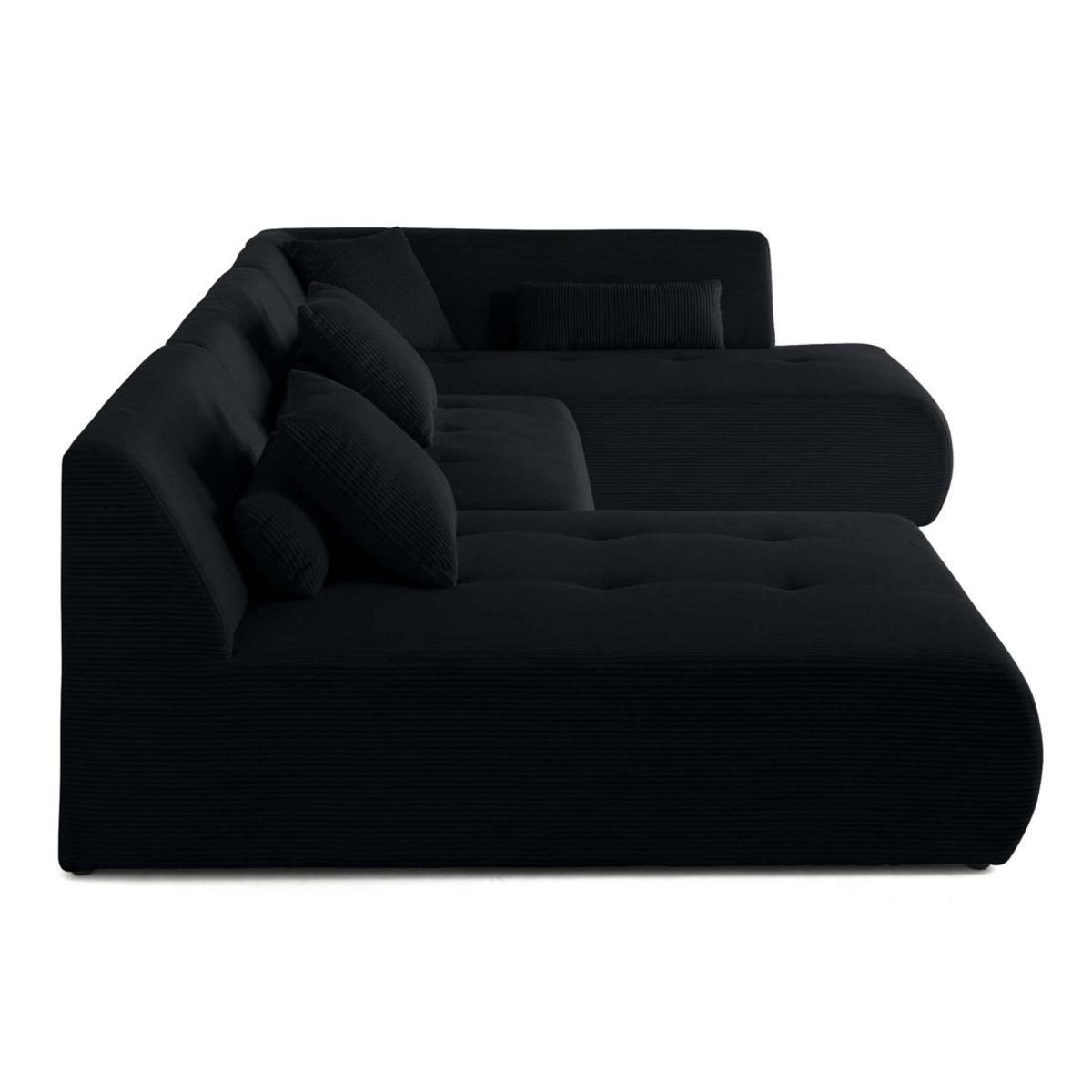 LISA DESIGN Onyx - canapé panoramique d'angle droit 7 places - en velours côtelé