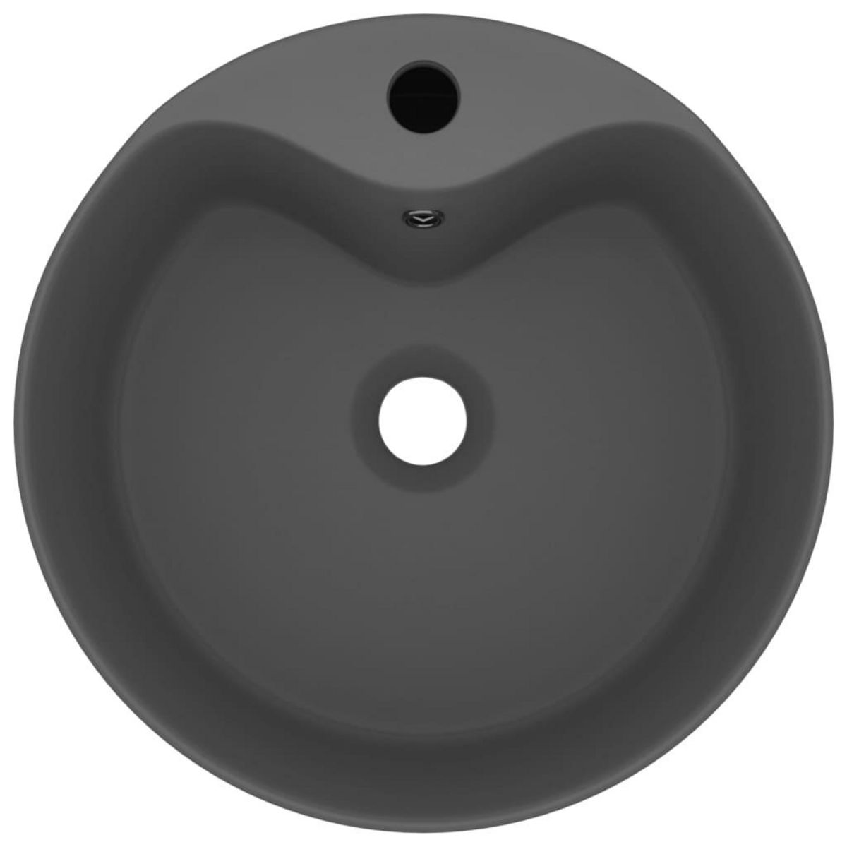 VIDAXL Lavabo de luxe avec trop-plein Gris fonce mat 36x13cm Ceramique