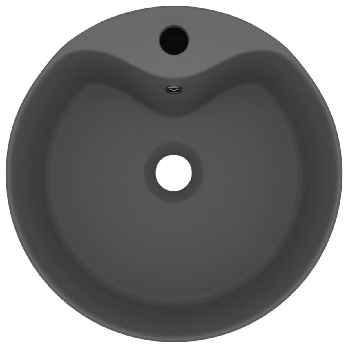 VIDAXL Lavabo de luxe avec trop-plein Gris fonce mat 36x13cm Ceramique