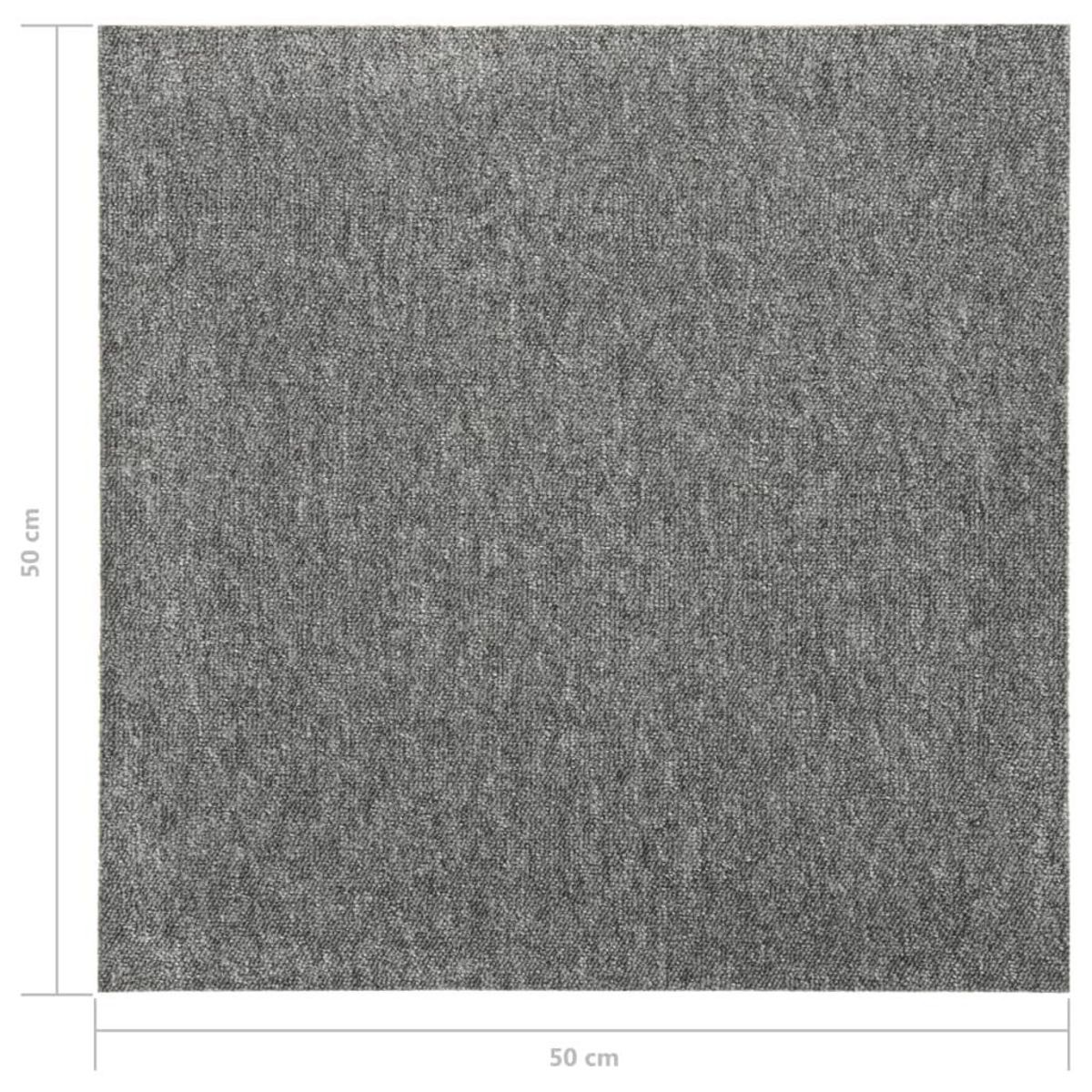 VIDAXL Dalles de tapis de sol 20 pcs 5 m^2 50x50 cm Gris
