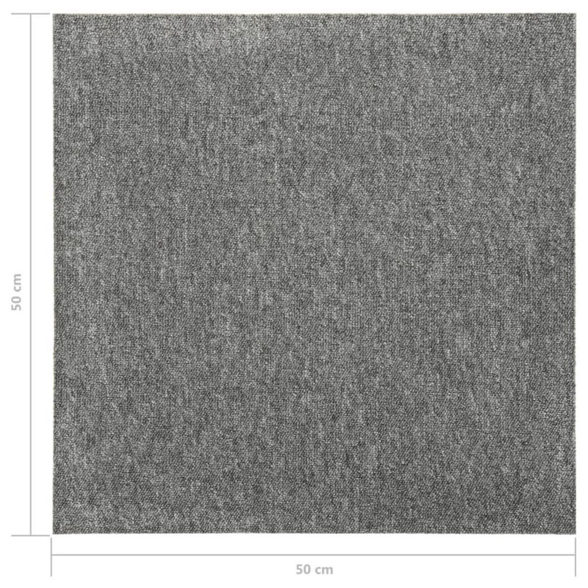 VIDAXL Dalles de tapis de sol 20 pcs 5 m^2 50x50 cm Gris