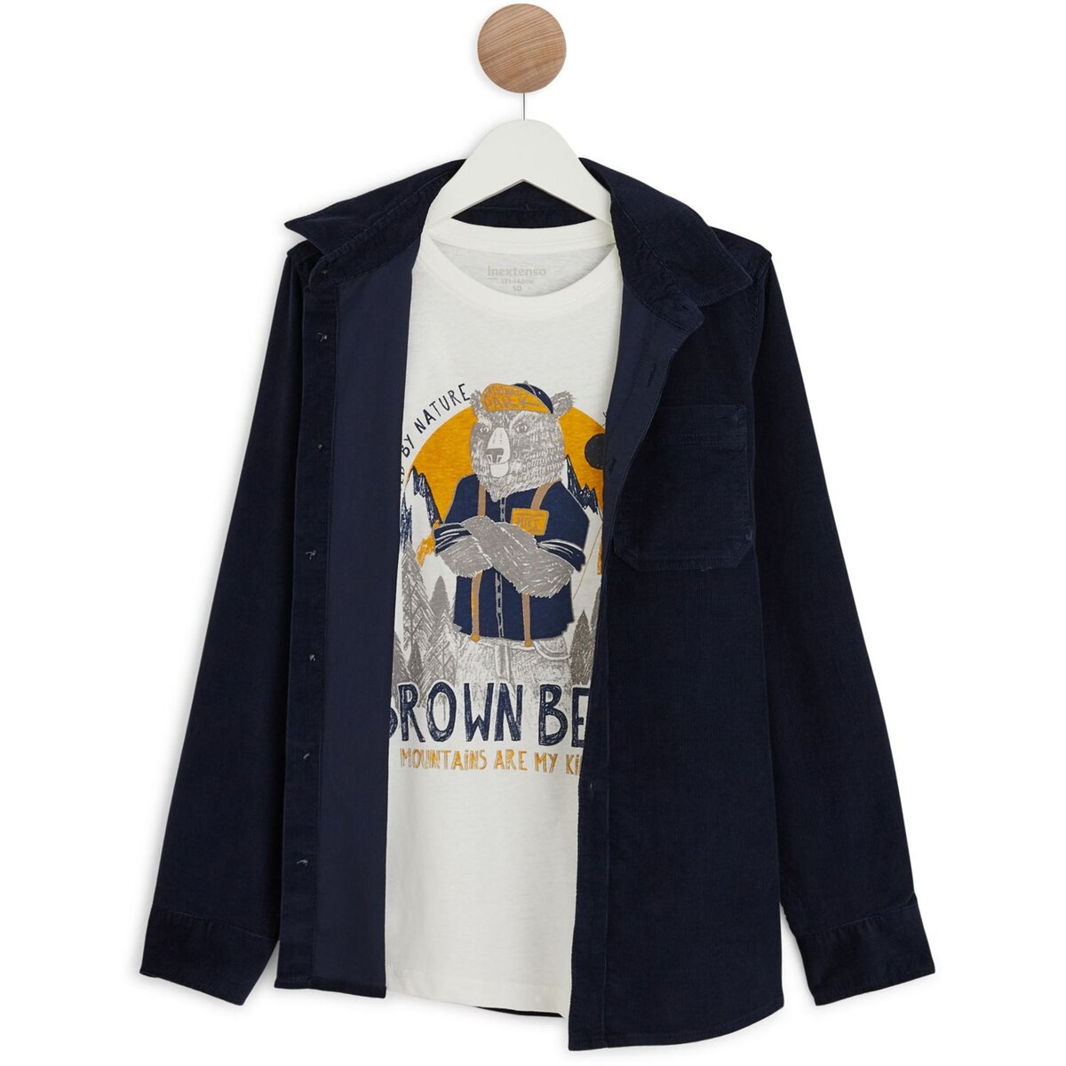 INEXTENSO Ensemble chemise velours + t-shirt garçon