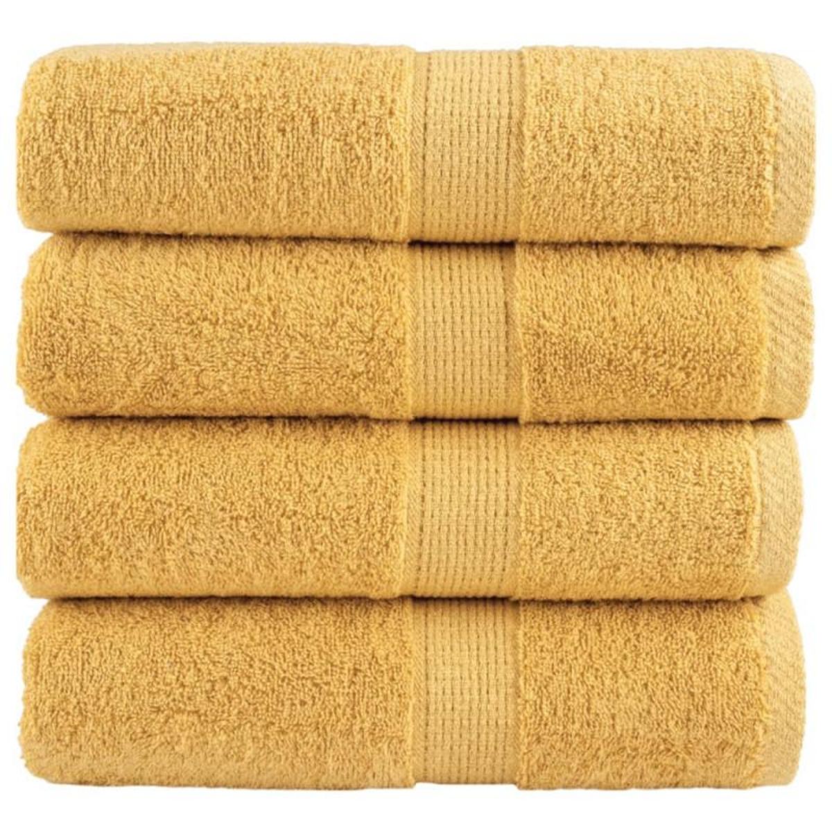VIDAXL Serviettes d invité de qualité supérieure SOLUND 4 pcs doré