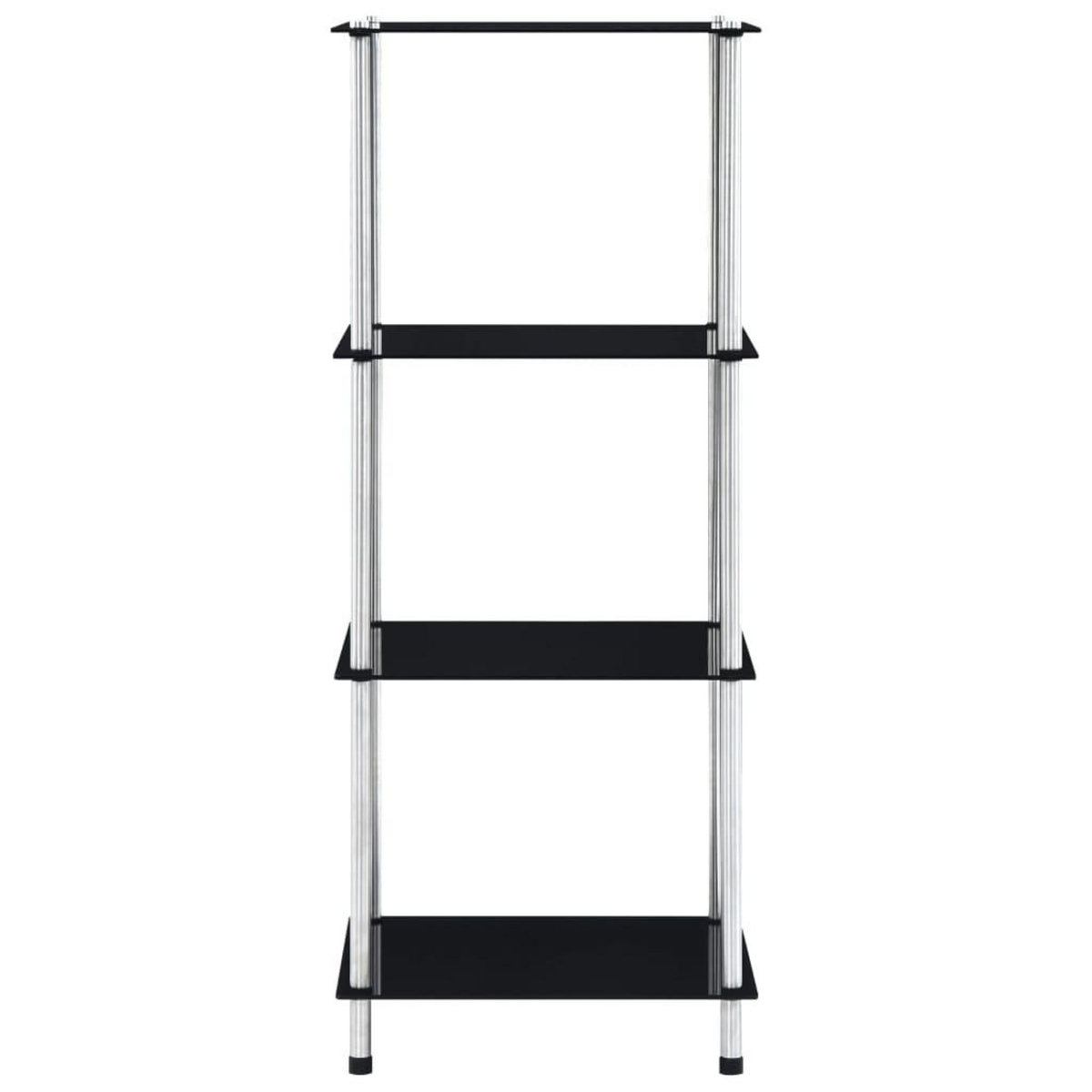 VIDAXL Etagere 4 niveaux Noir 40x40x100 cm Verre trempe