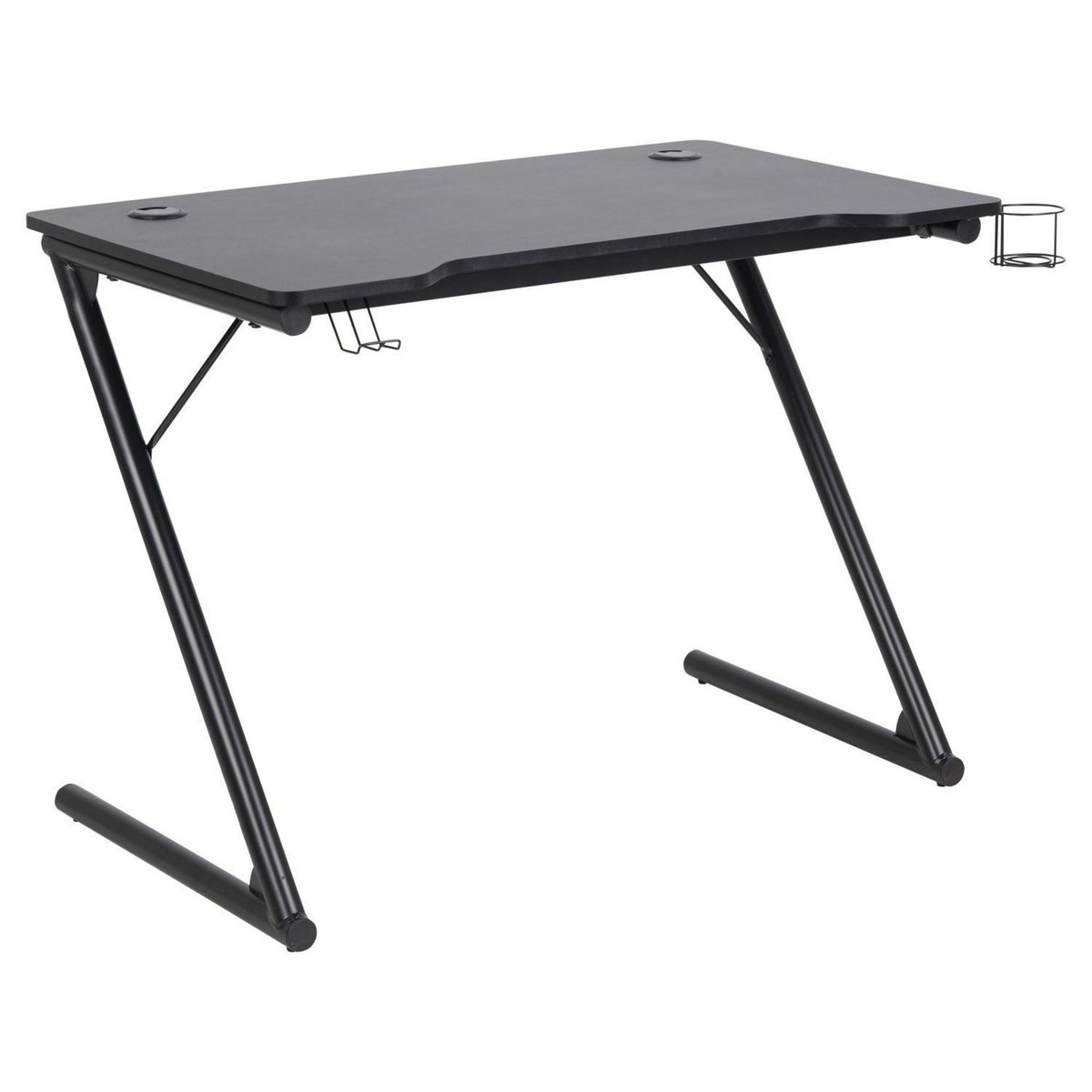 TOILINUX Bureau en MDF et métal - Gris et Noir