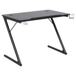 TOILINUX Bureau en MDF et métal - Gris et Noir