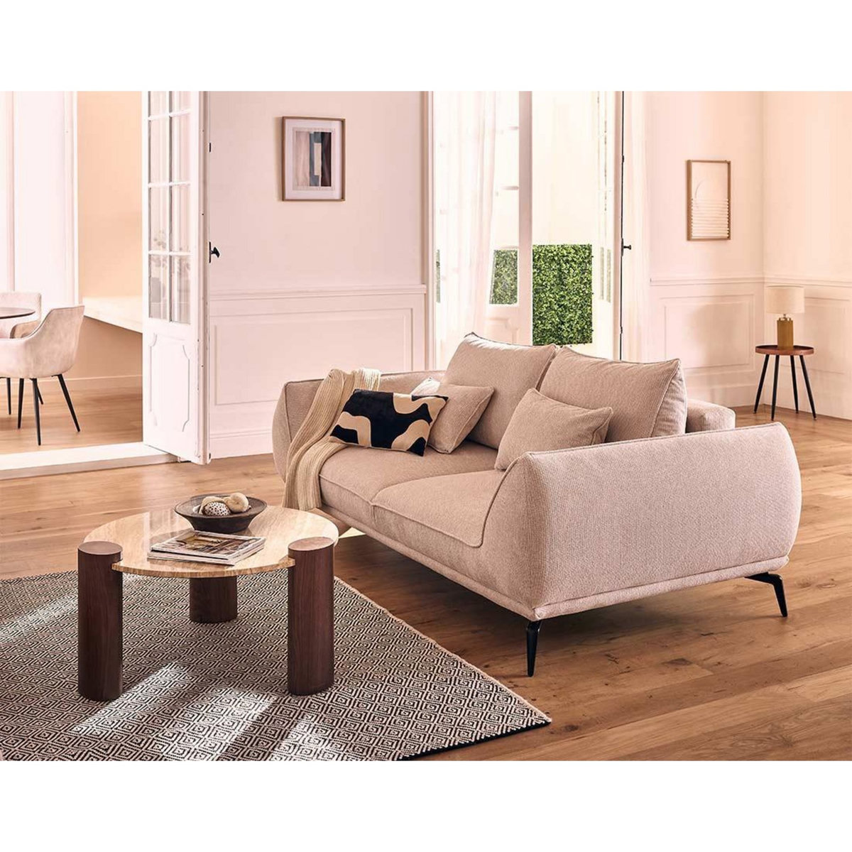 LISA DESIGN Arica - canapé droit 2 places en tissu texturé