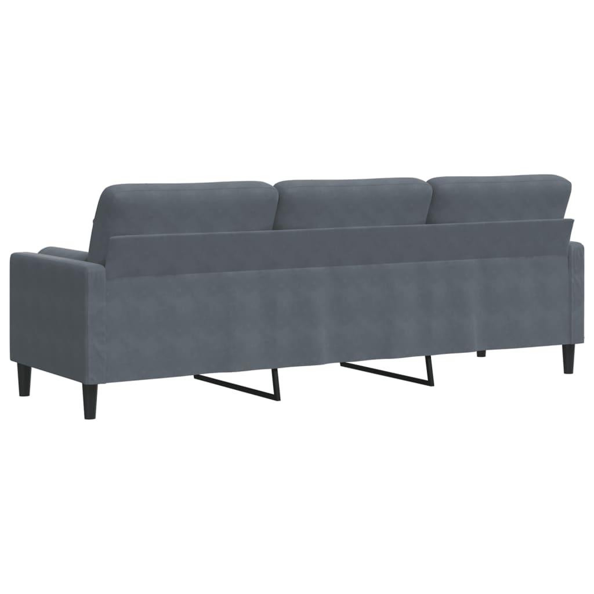 Voir la diapositive 5 : VIDAXL Canape 3 places avec oreillers gris fonce 210 cm velours