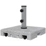 Voir la diapositive 4 : OUTSUNNY Pied de parasol - Base de lestage en granite carré 28 Kg 2 roulettes poignée