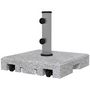 Voir la diapositive 4 : OUTSUNNY Pied de parasol - Base de lestage en granite carré 28 Kg 2 roulettes poignée
