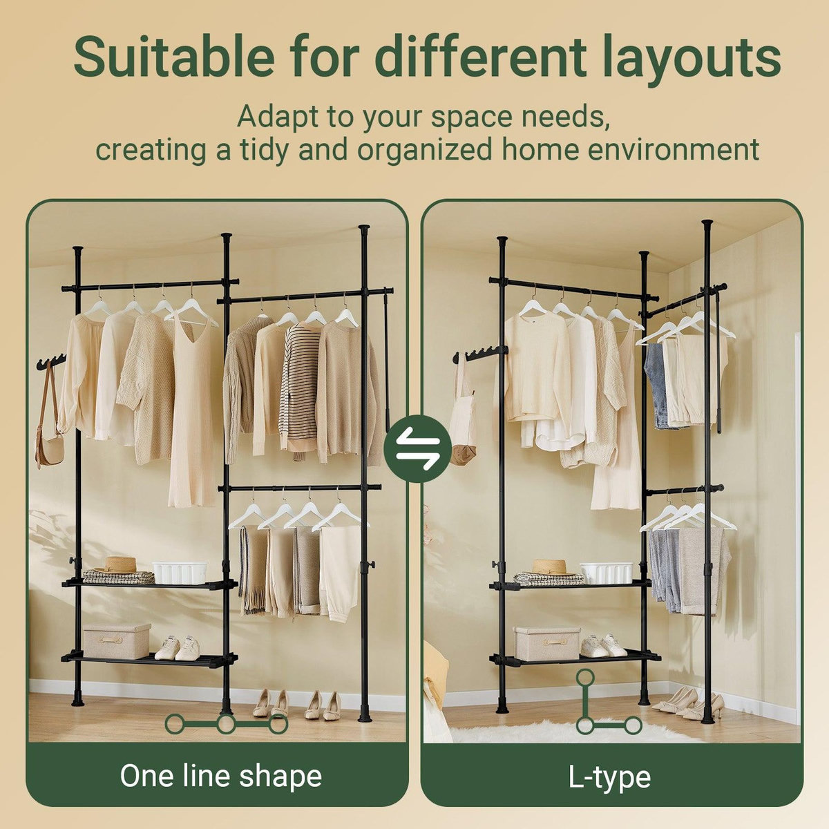 SOBUY SoBuy - Portemanteau Sur Pied à deux étagères - Fonctionnel - FRG34-II