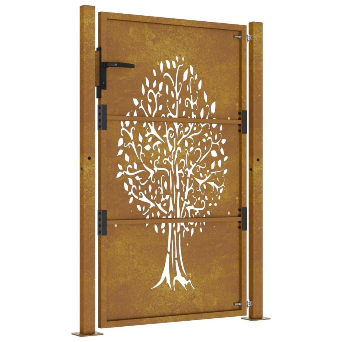 VIDAXL Portail de jardin 105x155 cm acier corten conception de l'arbre