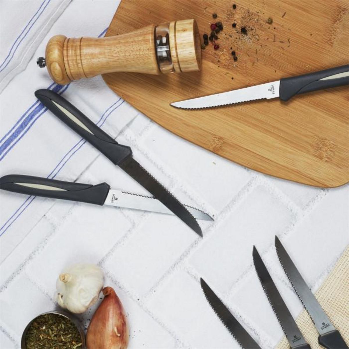 Paris Prix Lot de 6 Couteaux à Steak  Etou  27cm Noir