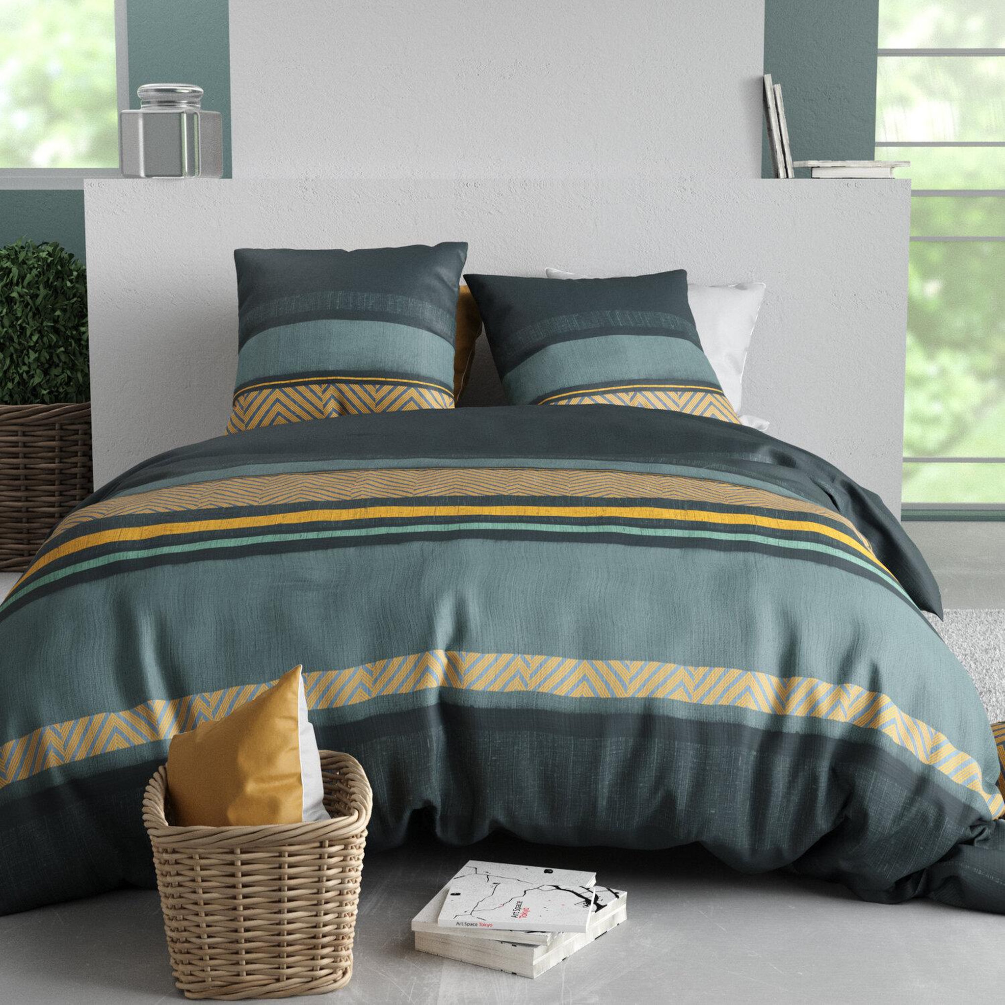 Voir la diapositive 1 : ATELIER DU COTON Parure Housse De Couette 100% Coton 57fils Astral
