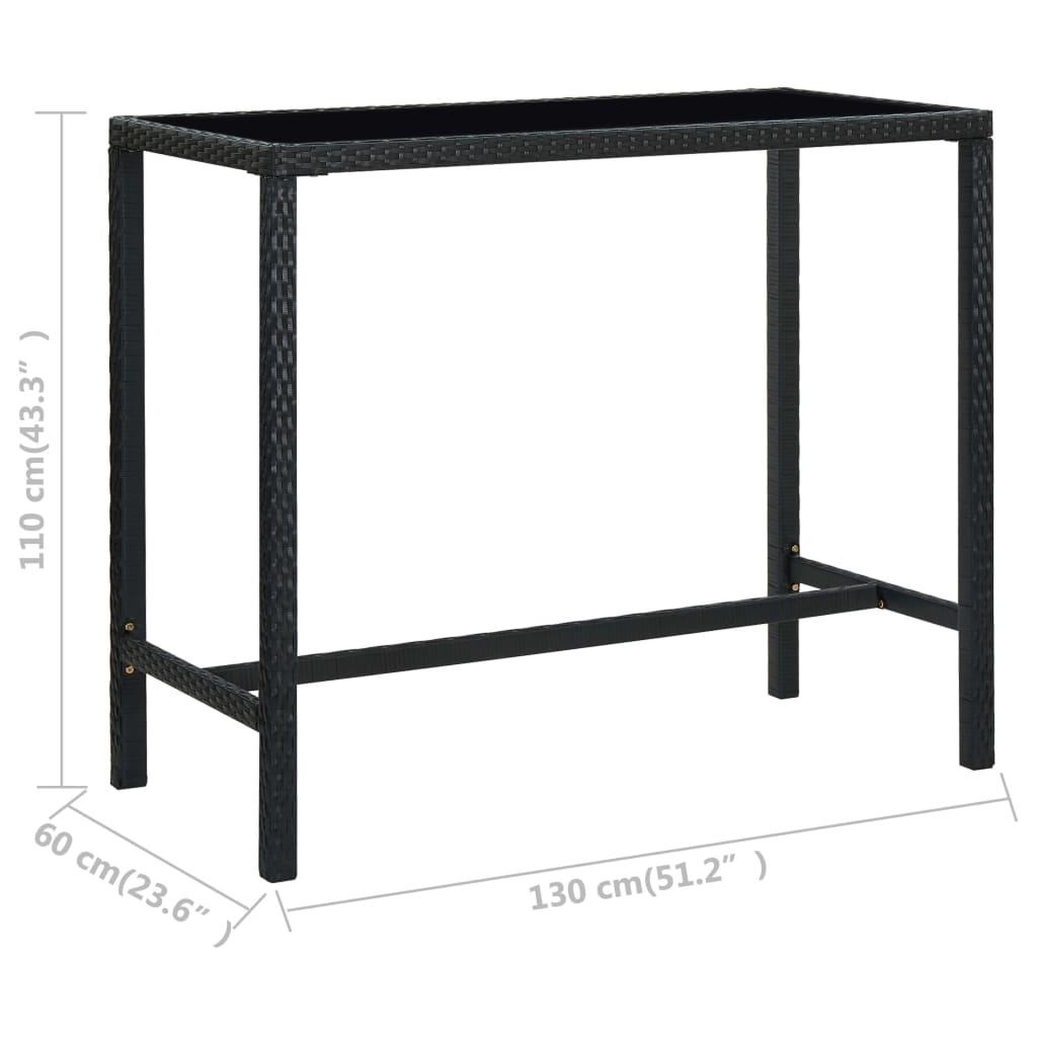 Voir la diapositive 6 : VIDAXL Ensemble de bar de jardin 5 pcs Resine tressee Noir