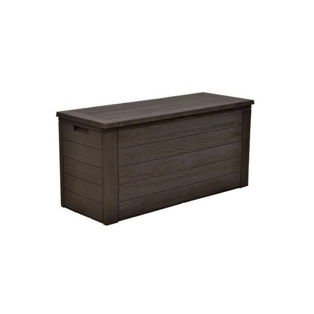 TOOD TOOD Malle de rangement en resine - 300 L - Marron aspect bois - 120 x 46 x 58 cm