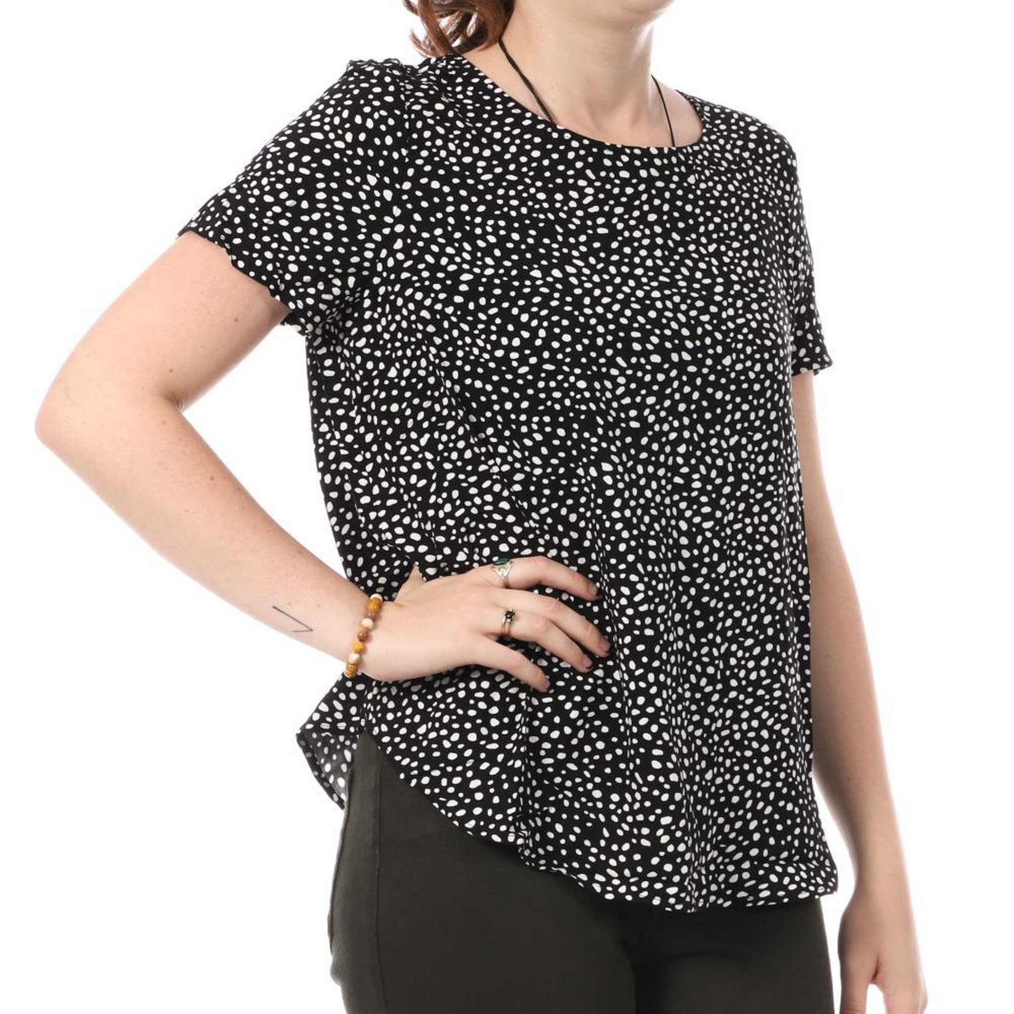 Vero Moda Blouse Noire à Motifs Femme Vero Moda Easy Joy. Coloris disponibles : Noir