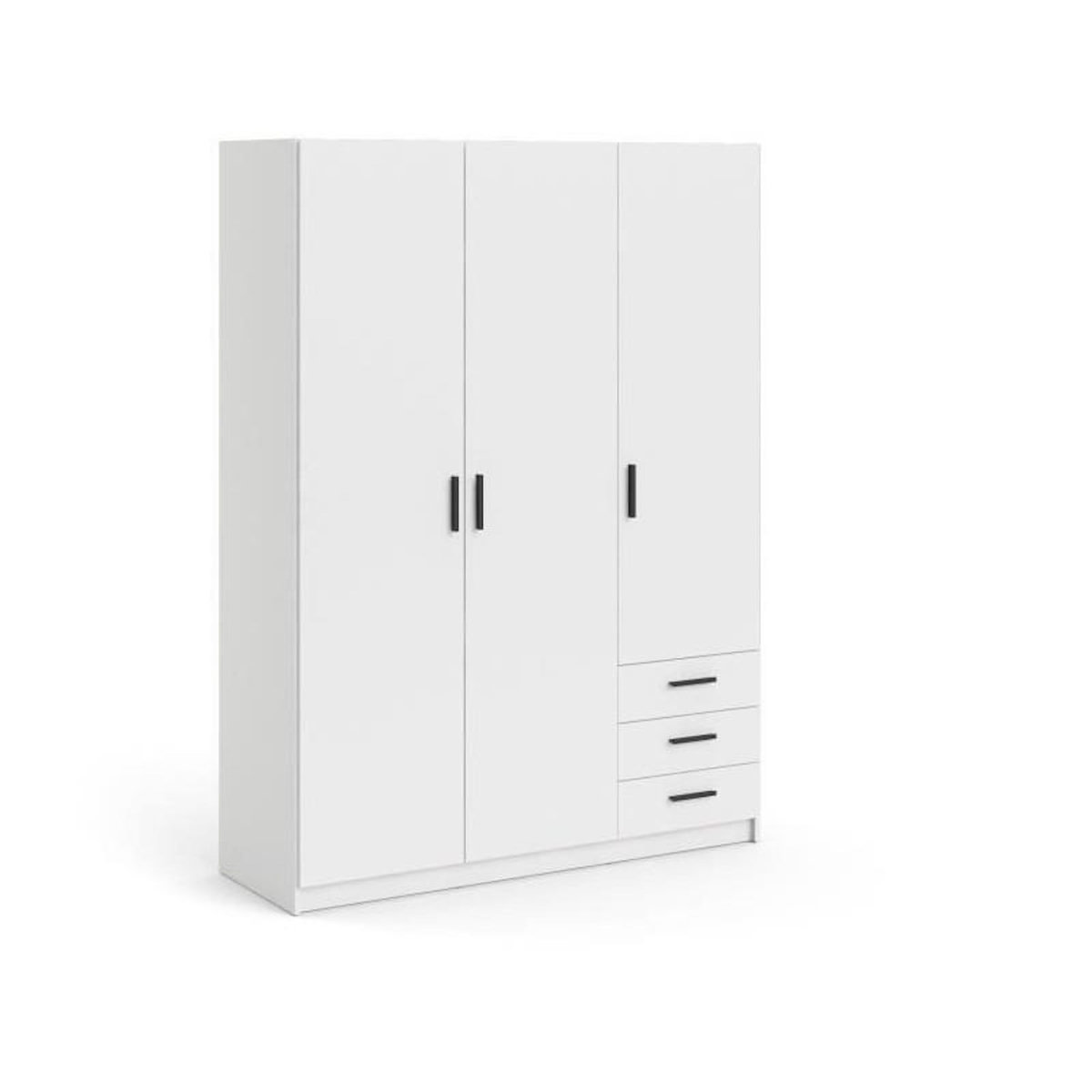 TVILUM Armoire VEGA - Décor Blanc mat - 3 portes + 3 tiroirs - L 147 x P 49,6 x H 200,4 cm - TVILUM