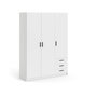 Voir la diapositive 1 : TVILUM Armoire VEGA - Décor Blanc mat - 3 portes + 3 tiroirs - L 147 x P 49,6 x H 200,4 cm - TVILUM