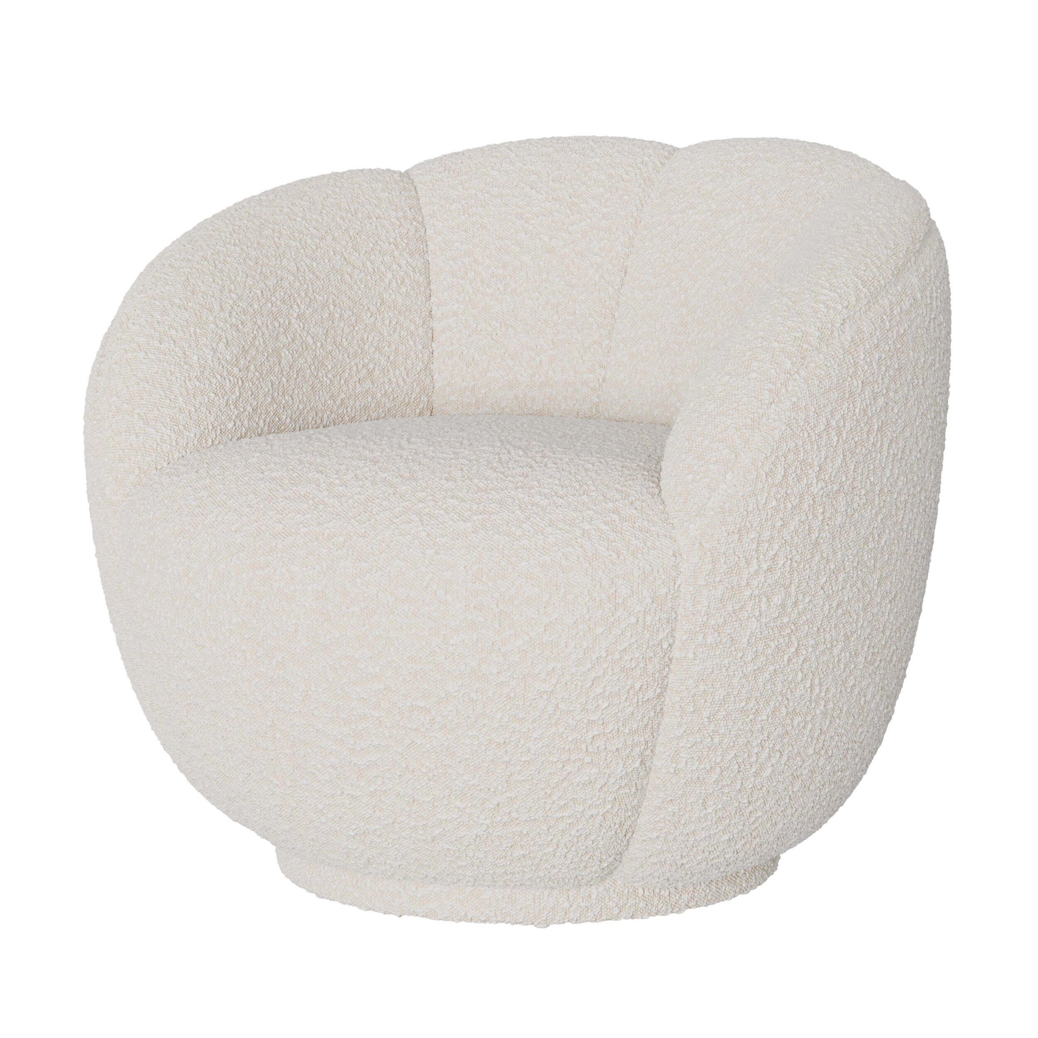MAISON PAVANE Fauteuil en tissu bouclé blanc-Ysé