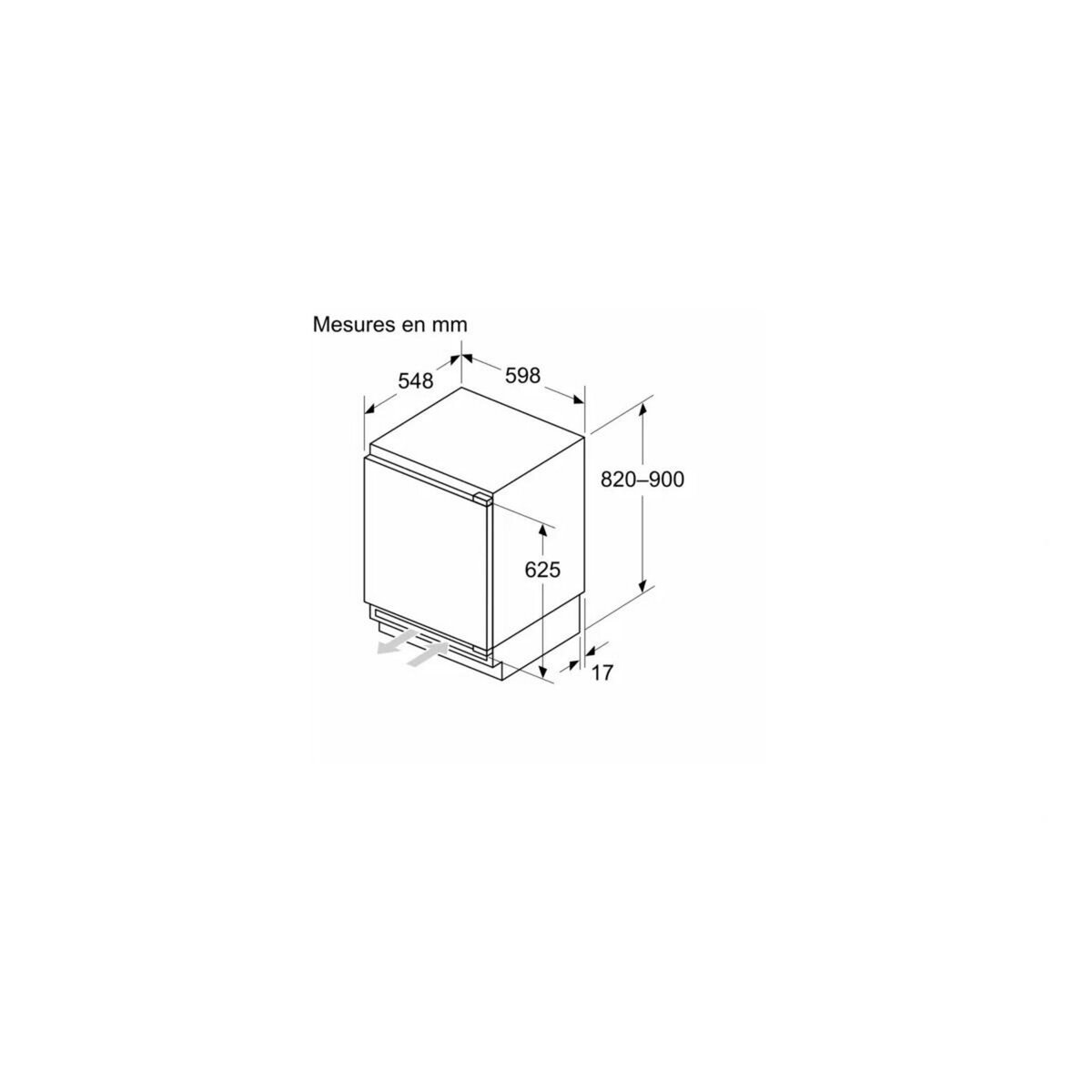 Siemens Réfrigérateur 1 porte intégrable à pantographe 134l - KU21RADE0