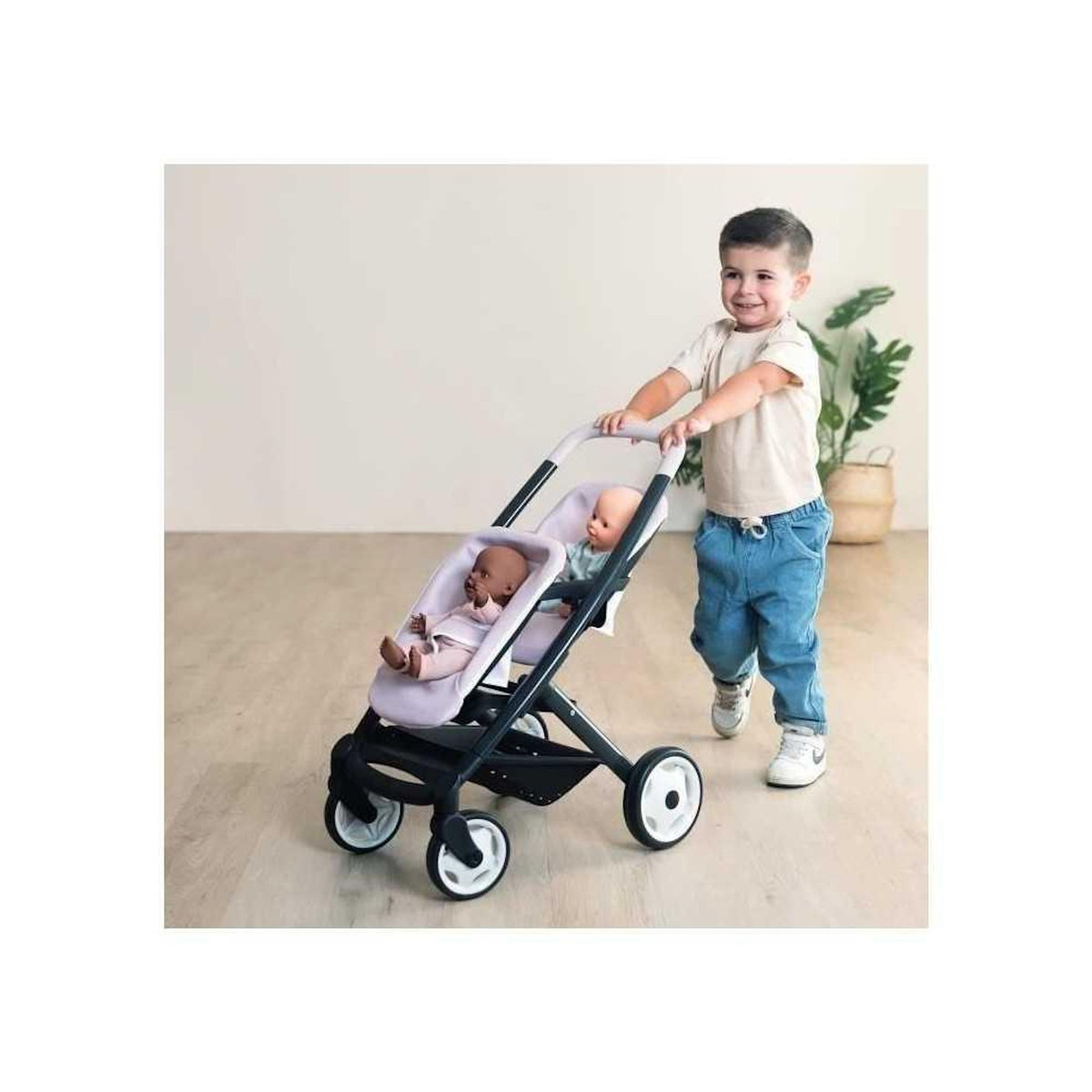 SMOBY SMOBY - Maxi-Cosi Poussette Jumeaux Rose - des 3 ans
