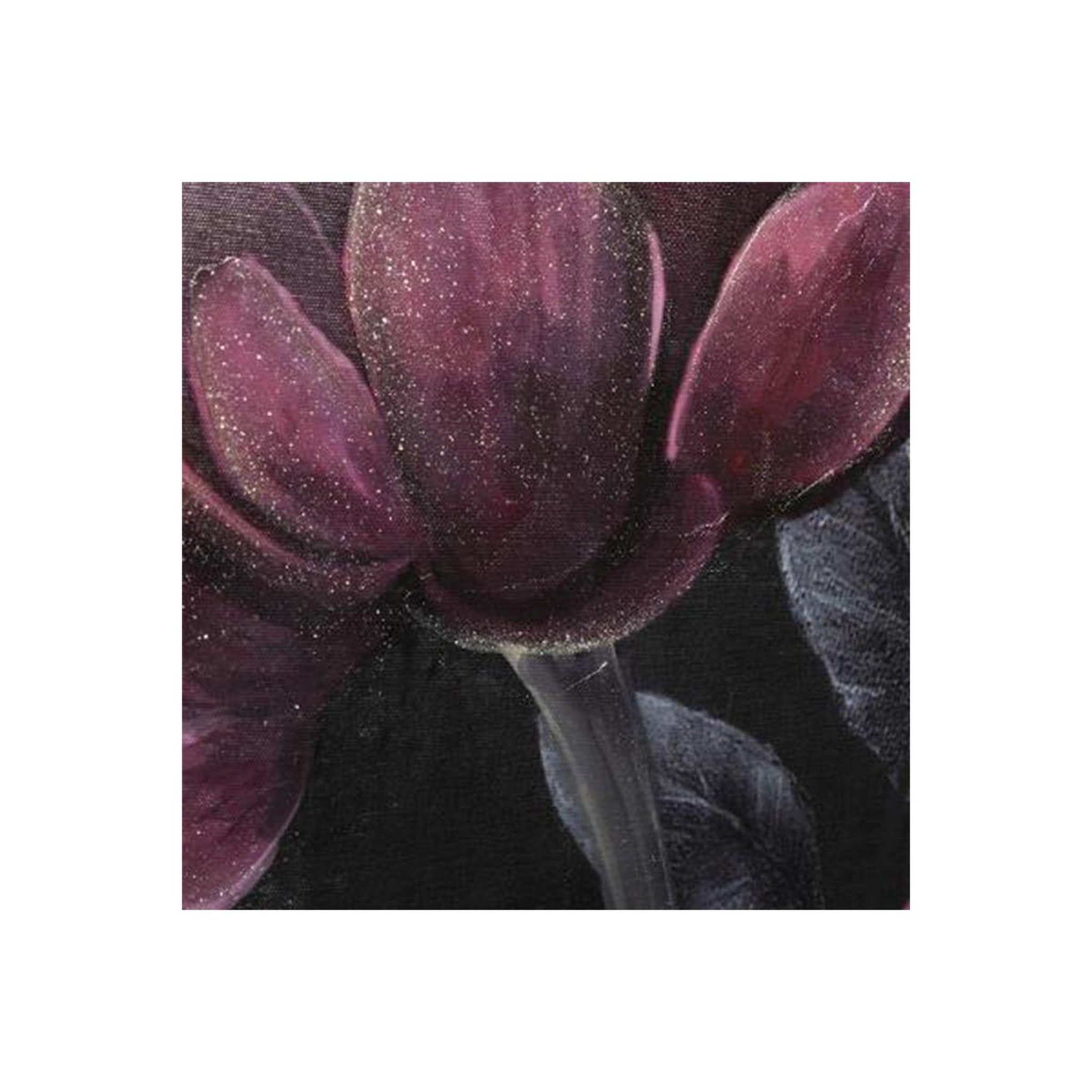 Voir la diapositive 3 : ATMOSPHERA Toile peinte déco  cadre fleur  58x58cm noir
