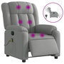 Voir la diapositive 2 : VIDAXL Fauteuil de massage inclinable electrique gris clair tissu