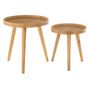 Voir la diapositive 2 : Paris Prix Lot de 2 Tables Gigognes  Trépied  54cm Naturel