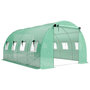 Voir la diapositive 1 : OUTSUNNY Serre tunnel de jardin - 12 m² - bâche PE 140 g/m² - 2 portes et 8 fenêtres - 295x400x200cm - bâche PE 140 g/m² - vert