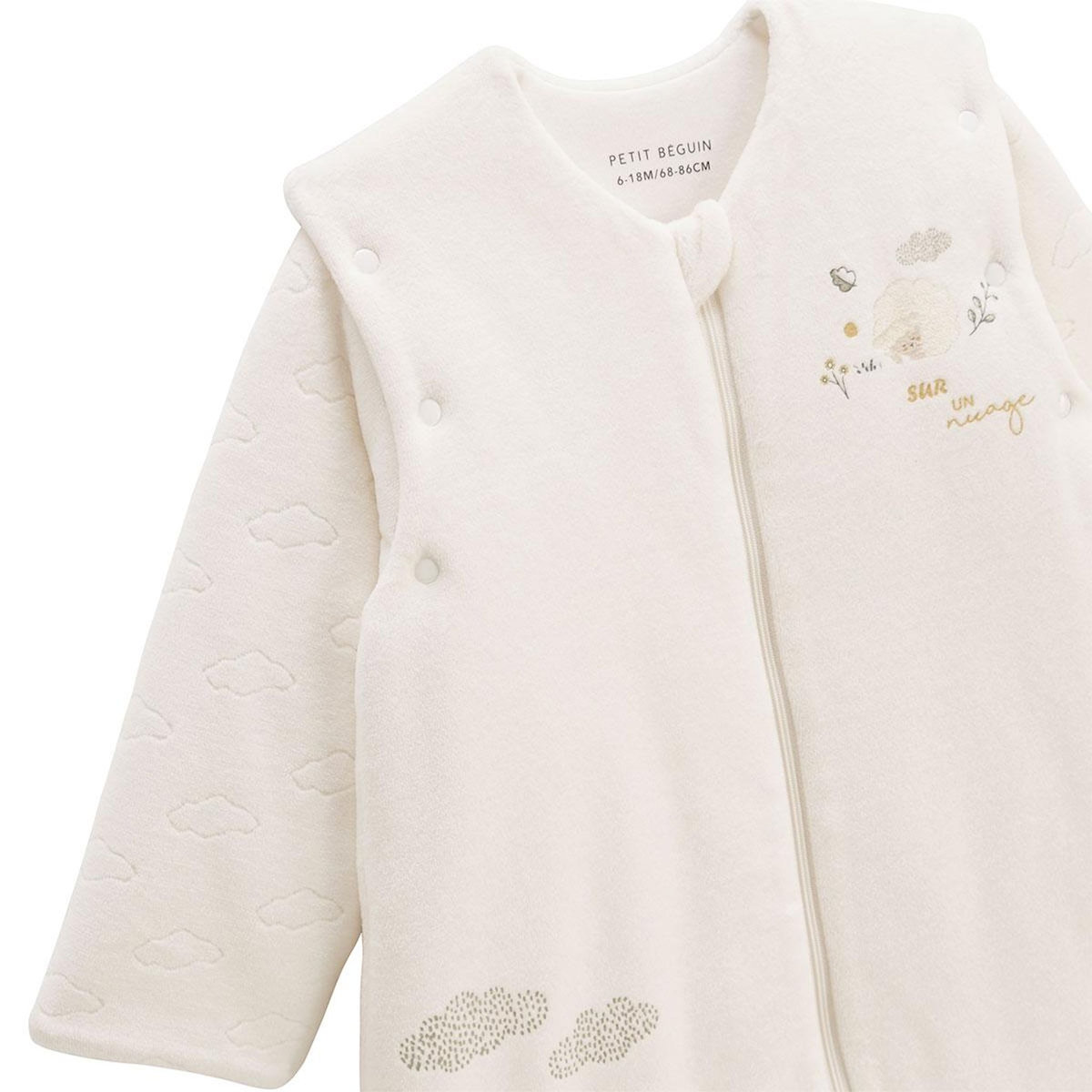 Petit Béguin Turbulette d'hiver en velours avec manches amovibles et jambes séparables Câlins