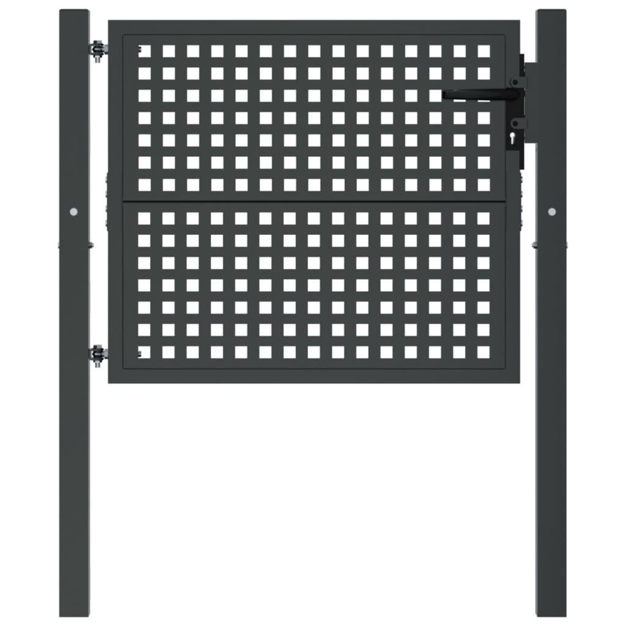 Voir la diapositive 3 : VIDAXL Portail de jardin anthracite 105x125 cm acier
