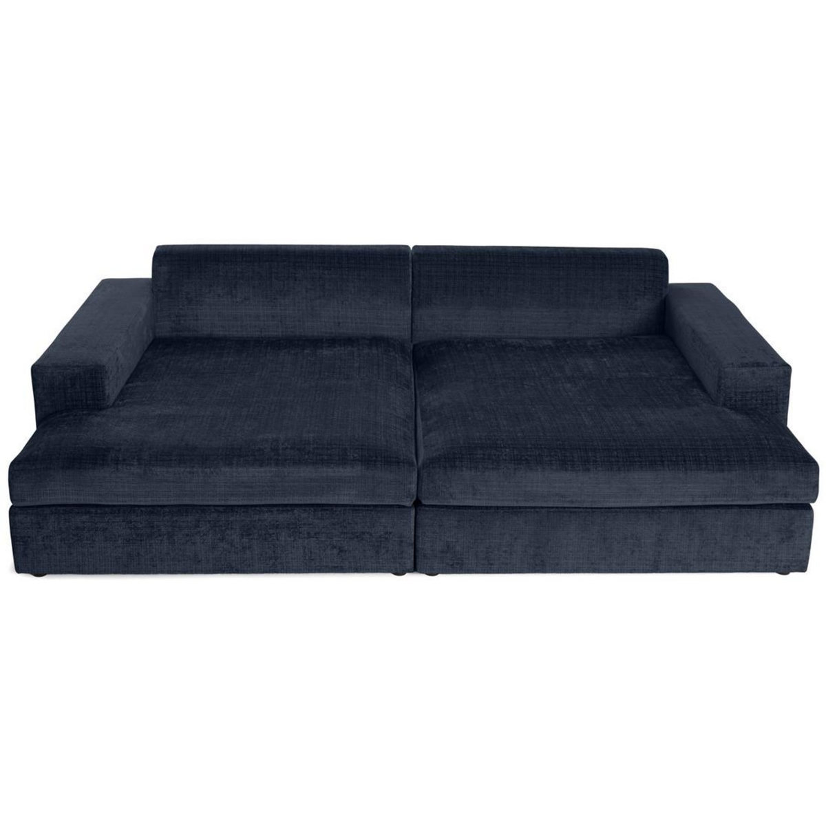 LISA DESIGN Collins - canapé droit 4 places avec double méridienne - assise profonde - en velours texturé