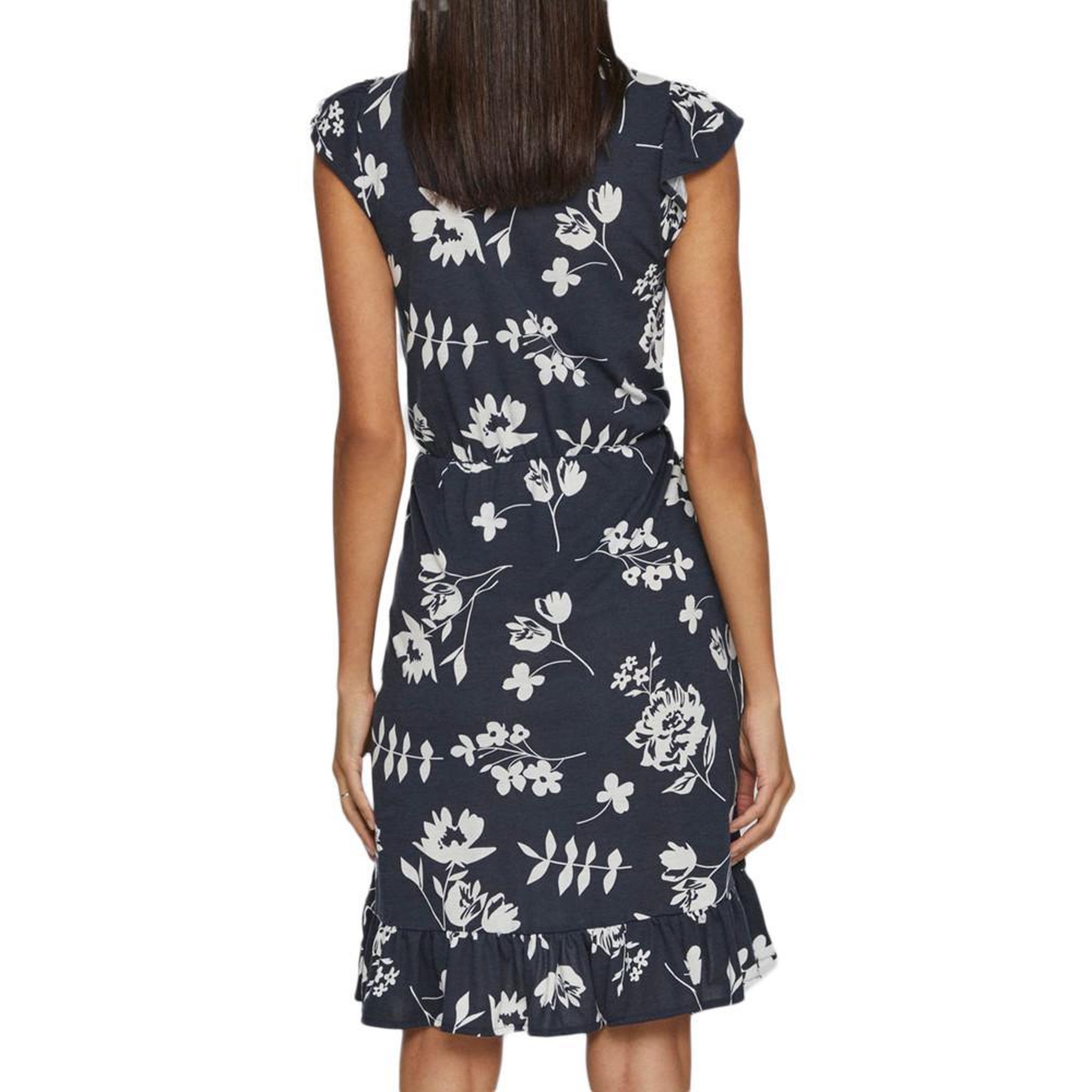 Voir la diapositive 2 : Vila Robe Marine/Fleurs à volants Femme Vila Mooney