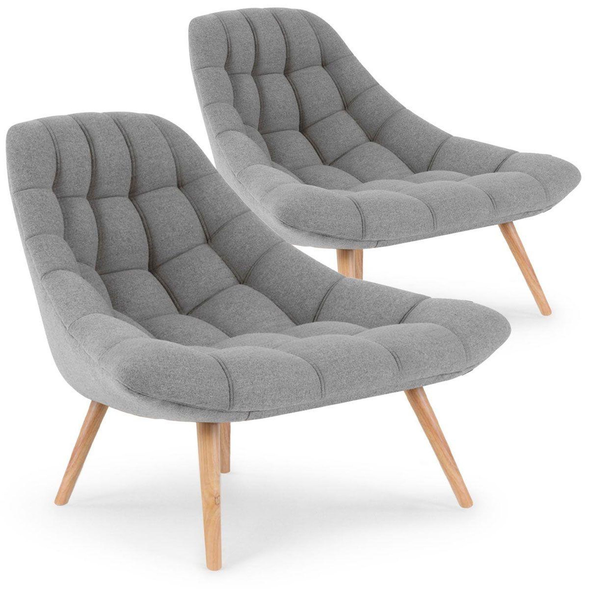 Voir la diapositive 1 : Paris Prix Lot de 2 fauteuils scandinaves  johan  102cm gris