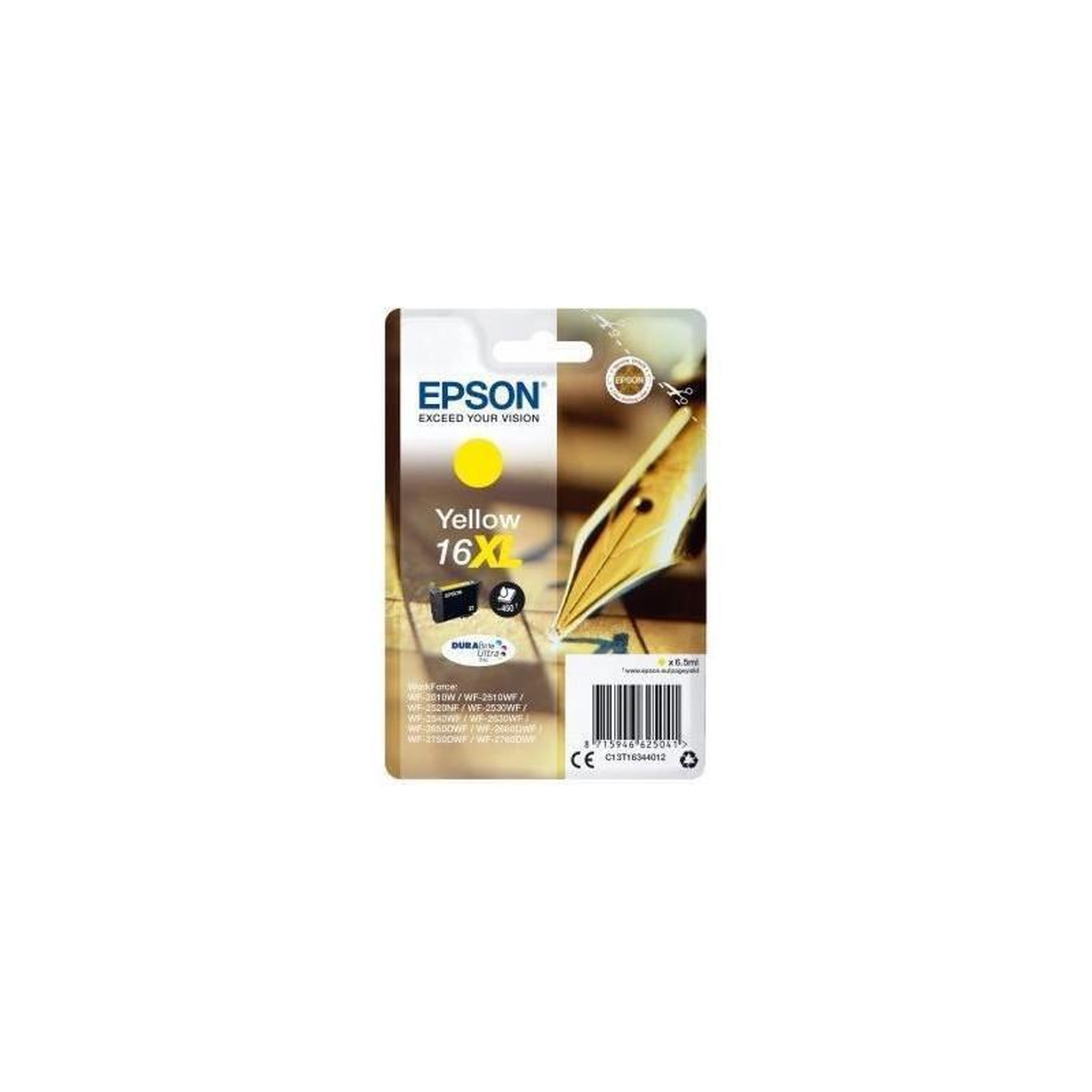 Epson EPSON Pack de 1 cartouche dencre 16XL Plume - jaune - haute capaciteblister avec alarme