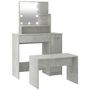 Voir la diapositive 2 : VIDAXL Ensemble de coiffeuse avec LED Gris beton Bois d'ingenierie