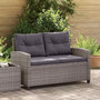 Voir la diapositive 1 : VIDAXL Canape 2 places de jardin et coussins Gris 124cm Resine tressee