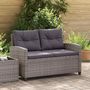 Voir la diapositive 1 : VIDAXL Canape 2 places de jardin et coussins Gris 124cm Resine tressee
