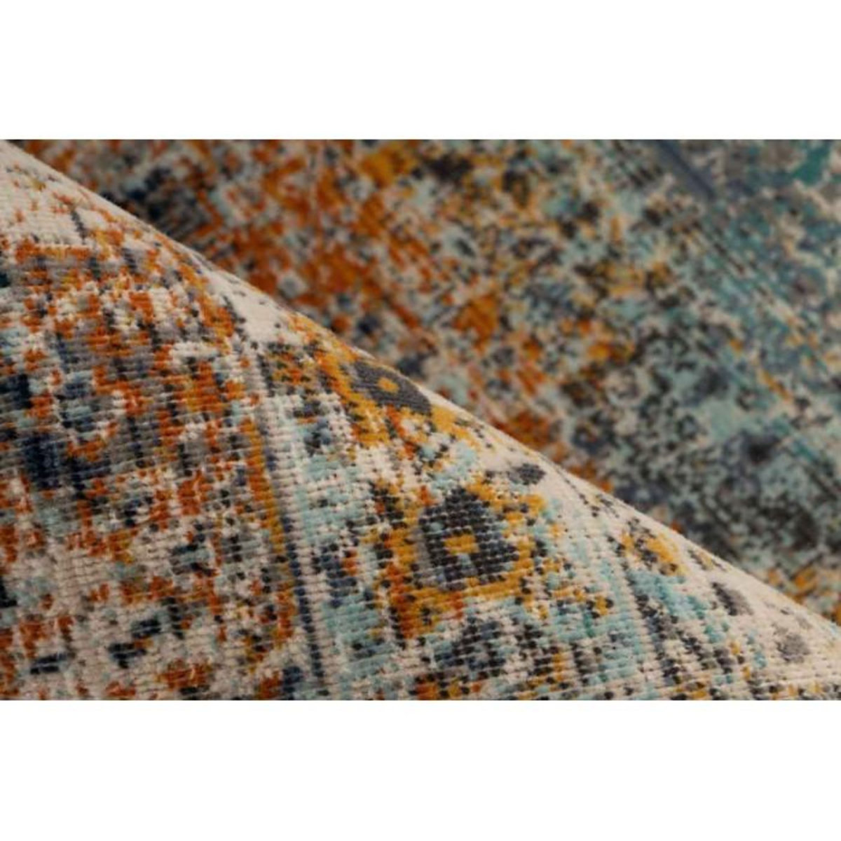 Paris Prix Tapis Tissé Ethnique à Poils Plats  Charu II  Bleu