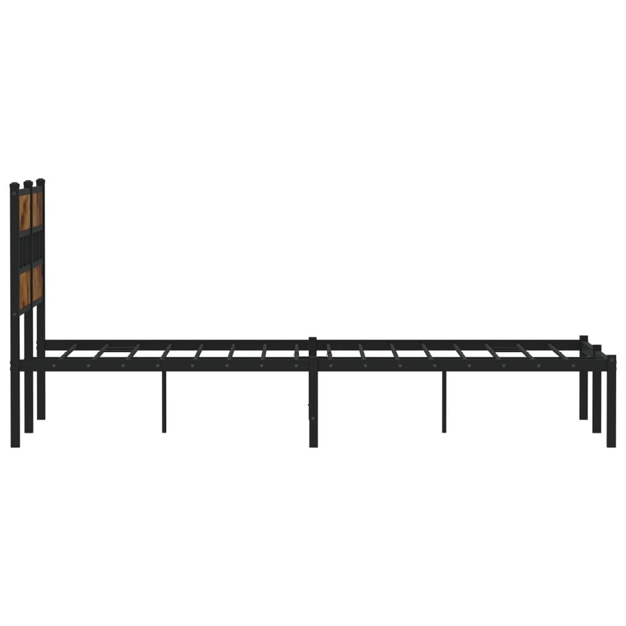Voir la diapositive 5 : VIDAXL Cadre de lit en metal sans matelas chene fume 120x190 cm