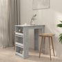 Voir la diapositive 3 : VIDAXL Table de bar a etagere de rangement Gris beton 102x50x103,5 cm