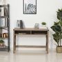 Voir la diapositive 4 : HOMCOM Bureau design industriel grand plateau 2 niches métal noir panneaux particules imitation bois veinage marron