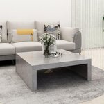 VIDAXL Table basse gris beton 100x100x35 cm bois d'ingenierie