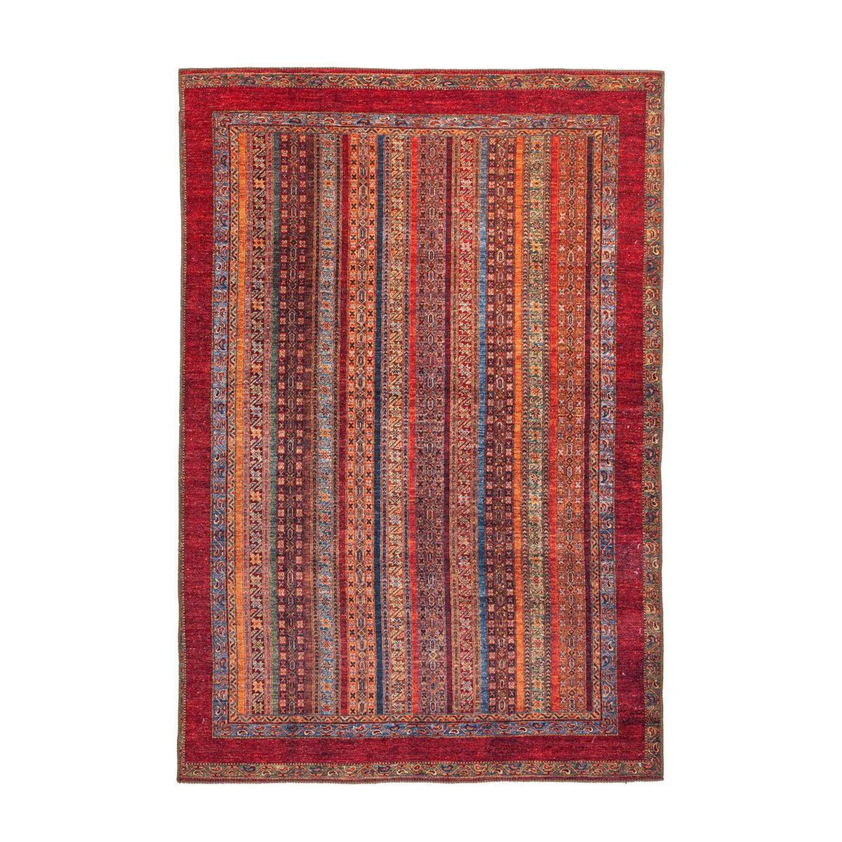 Paris Prix Tapis d'Orient Imprimé Rayé  Fayo  Rouge