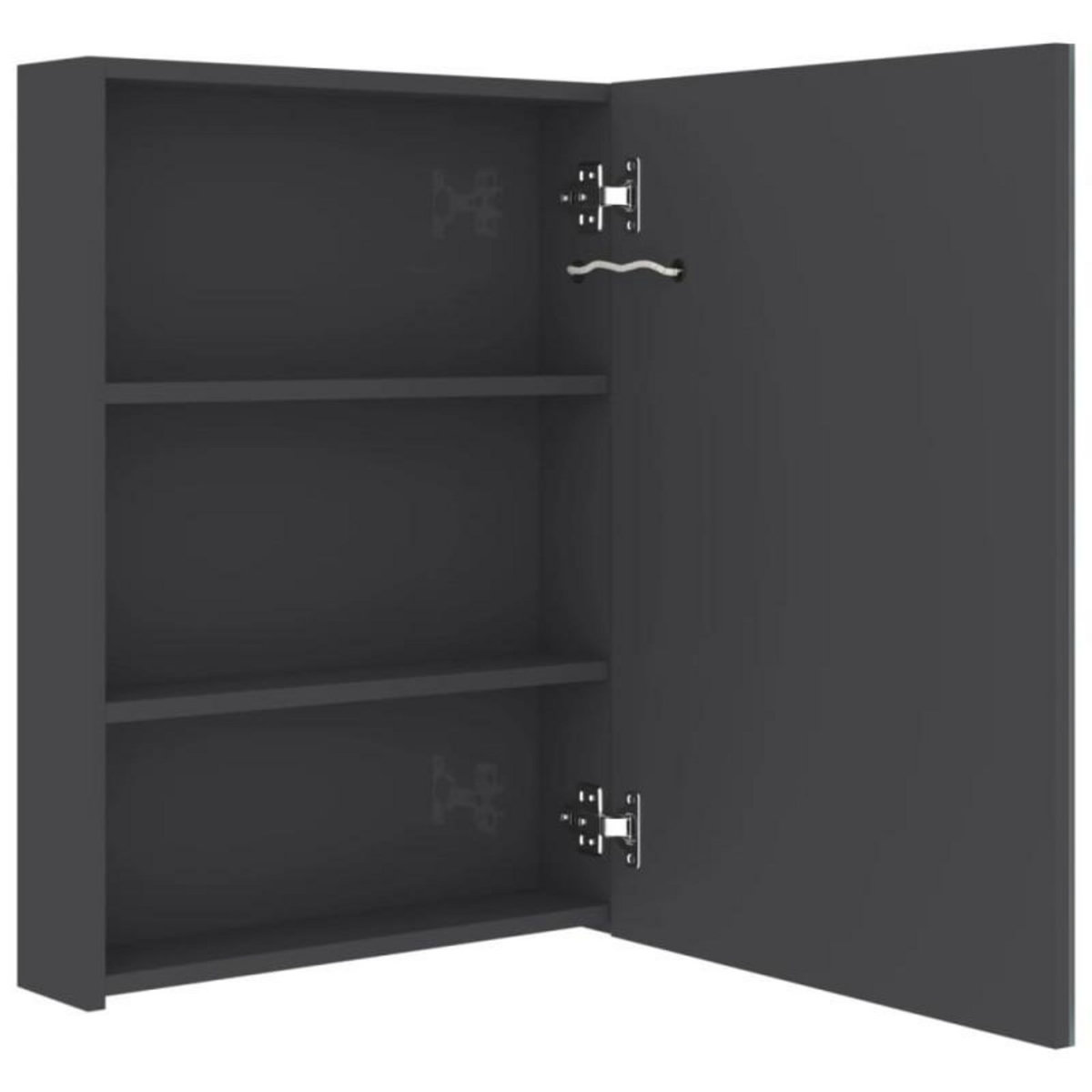 VIDAXL Armoire de salle de bain à miroir LED gris brillant 50x13x70 cm